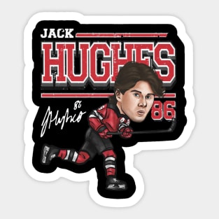 Jack Hughes New Jersey Cartoon Sticker